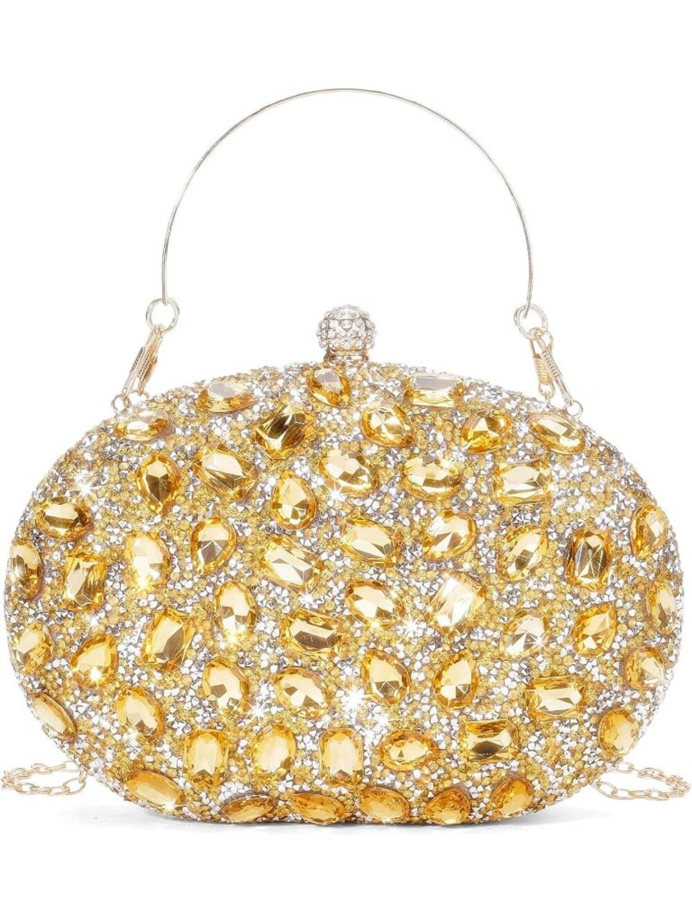 👜Women's Gold Rhinestone Clutch Purse Crystal Diamond Glitter Sparkly Handbag